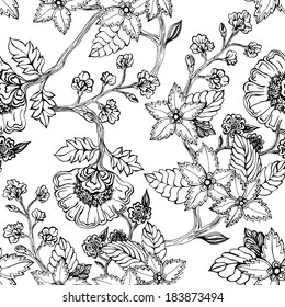 Vintage flower seamless pattern