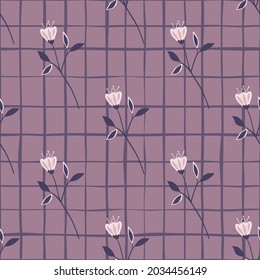 Flor vintage sin soldadura en el fondo de las líneas. Papel de flores. Ornamento decorativo. Diseño elegante. Para tela, impresión textil, envoltura, cubierta. Ilustración vectorial romántica.