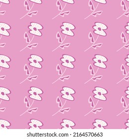 Vintage flower seamless pattern. Stylized elegant botanical background. Retro floral wallpaper. Simple style. Design for fabric, textile, wrapping, cover. Vector illustration