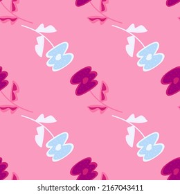 Patrón de flor vintage sin soldadura. Elegante fondo botánico. Papel de pared floral retro. Estilo sencillo. Diseño para tela, textil, envoltura, cubierta. Ilustración del vector