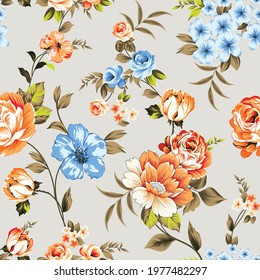 vintage flower  seamless vector  pattern