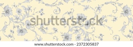 vintage flower seamless vector pattern on background