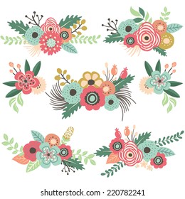 Conjunto de flor de vintage