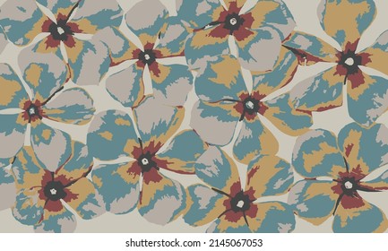 Fondo de textura de flor vintage. Resumen del patrón colorido de textura floral azul y amarilla.