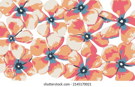 Vintage flower texture background. Abstract colorful blue, black, pink and yellow floral texture pattern.