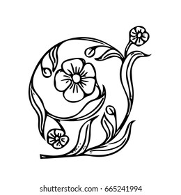 vintage flower, vector