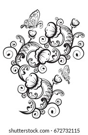 vintage flower, vector