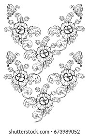 vintage flower, vector
