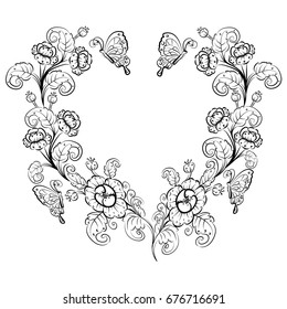 vintage flower, vector