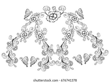 vintage flower, vector