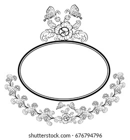 vintage flower, vector