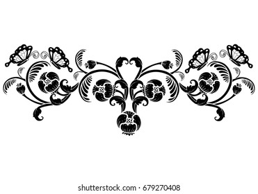 vintage flower, vector