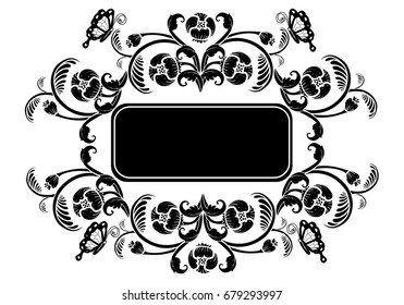 vintage flower, vector