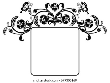 vintage flower, vector