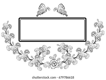 vintage flower, vector