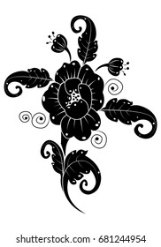 vintage flower, vector