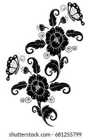 vintage flower, vector