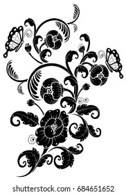 vintage flower, vector