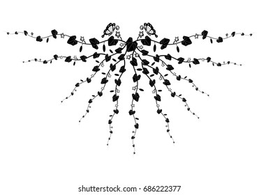 vintage flower, vector