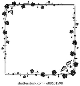 vintage flower, vector