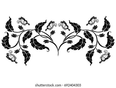 vintage flower, vector