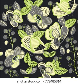 Vintage Flower Vector Design. Seamless Pattern for Textiles, Invitations and Wrapping Paper.