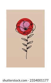 Vintage flower wall art decoration. Printable vintage flower wall decor