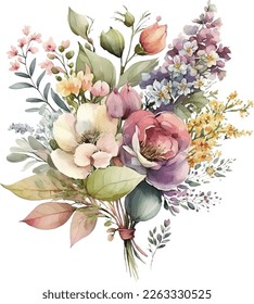 Bouquet flowers in paper Royalty Free Vector Image