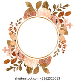 Vintage flower watercolor wreath for wedding, birthday, card, background, invitation, wallpaper, sticker, decoration etc.