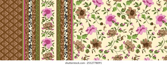 Antiguas flor, acuarela, diseño floral. Antiguas, floral, ilustración, patrón sin fisuras, tarjeta de felicitación, tarjeta de agradecimiento, flor tradicional, utilizado para bolsos de camisas