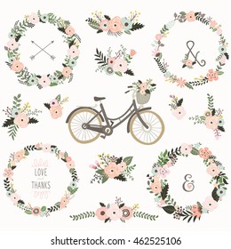 Bicicletas Vintage de flores - Perfecto para la maleza, fauna floral, día de la madre, San Valentín y muchas más.