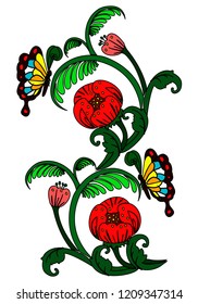 vintage flower,hand draw,vector