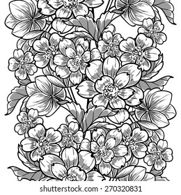 Vintage flowers. Abstract elegance seamless pattern with floral elements. Flower background.