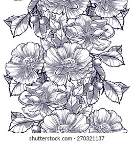 Vintage flowers. Abstract elegance seamless pattern with floral elements. Flower background.