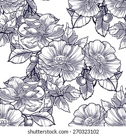 Vintage flowers. Abstract elegance seamless pattern with floral elements. Flower background.