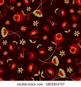 Vintage flowers background print for textile beautiful illustration for the fabric design ornament pattern seamless vector