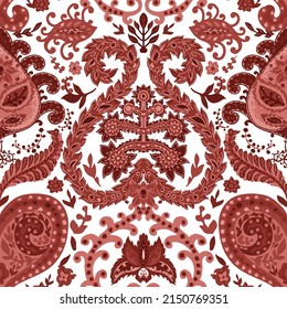 Vintage flowers in blossom and abstract leaves
