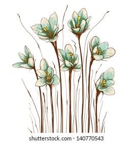 Vintage Flowers Composition. Decorative flowers background. Vector illustration EPS8.