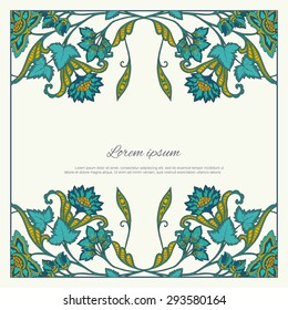 Vintage Flowers Design Vector Element with Text Place for invitations and cards