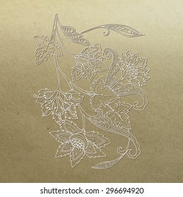 Vintage Flowers Design Vector Element with Text Place for invitations and cards