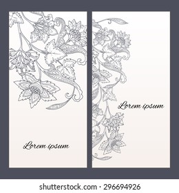 Vintage Flowers Design Vector Element with Text Place for invitations and cards