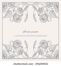 Vintage Flowers Design Vector Element with Text Place for invitations and cards