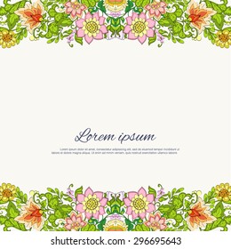 Vintage Flowers Design Vector Element with Text Place for invitations and cards