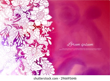 Vintage Flowers Design Vector Element with Text Place for invitations and cards