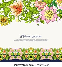 Vintage Flowers Design Vector Element with Text Place for invitations and cards
