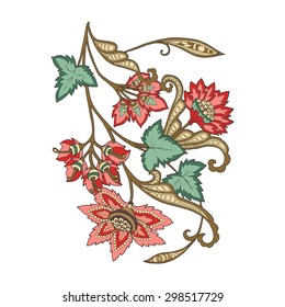 Vintage Flowers Design Vector Element with Text Place for invitations and cards