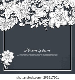 Vintage Flowers Design Vector Element with Text Place for invitations and cards