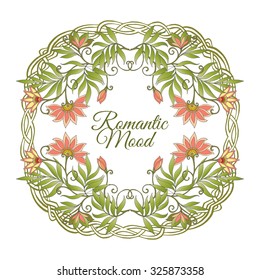 Vintage Flowers Design Vector Element with Text Place for invitations and cards