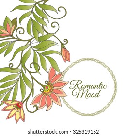 Vintage Flowers Design Vector Element with Text Place for invitations and cards