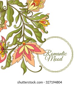 Vintage Flowers Design Vector Element with Text Place for invitations and cards